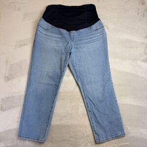 Ingrid & Isabel Light Blue Denim Maternity Jeans with Black Belly Panel